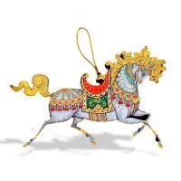 Ёлочная игрушка "Палехский конь" белый