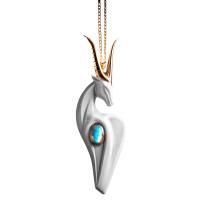 Ёлочная игрушка "Абстрактная коза I" лабрадорит