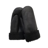 Варежки из меха овчины черные
