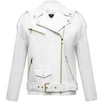 Куртка - косуха "OverSize White / Свободный силуэт Белый" из кожи