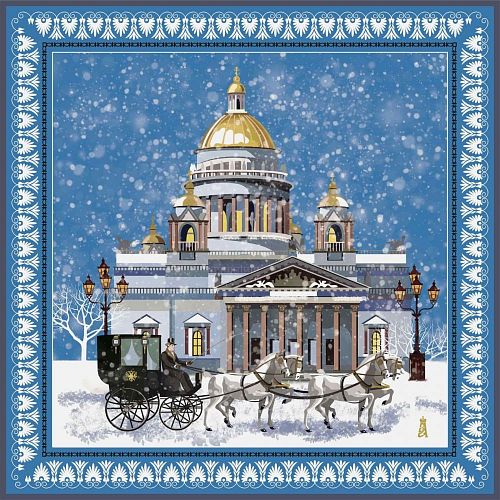 Шаль "Isaakievskiy Sobor / Исаакиевский Собор" шелк RUSSKAYA SKAZKA / РУССКАЯ СКАЗКА