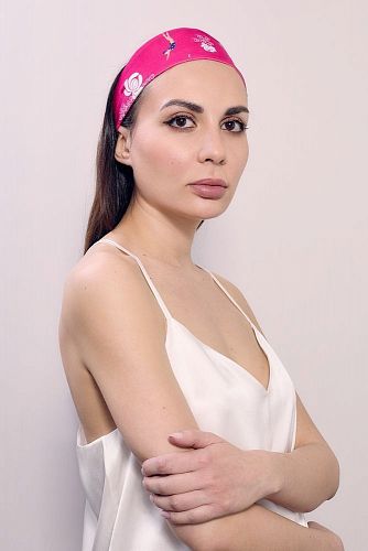 Повязка на голову "Розовый бриз", флок MOLLEN