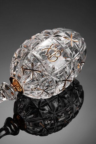 Хрустальный сувенир "Пасхальное яйцо" на ножке рисунок "Сетка" AVDEEV CRYSTAL