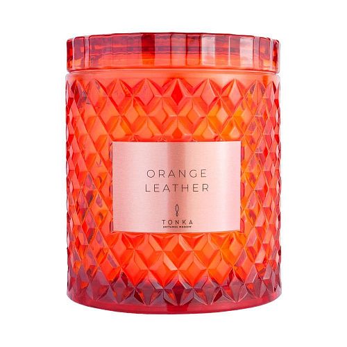 Ароматическая свеча "Orange Leather / Оранжевая Кожа" 2 л TONKA PERFUMES MOSCOW