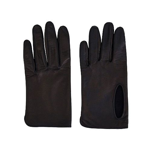 Перчатки из кожи с отверстием для пальца черные IZETA