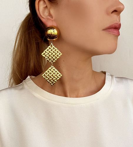 Серьги "Ромбы" ЛА ФЭМИЛИ