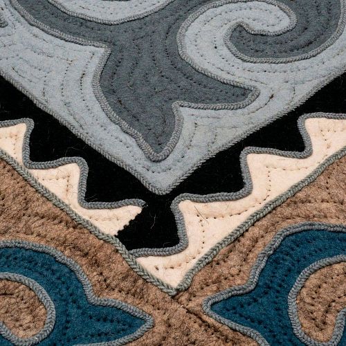 Ковёр шырдак серый/синий YAKA