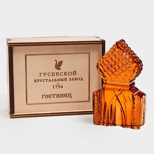 Декоративное изделие "Храм" (янтарное) ГУСЕВСКОЙ ХРУСТАЛЬНЫЙ ЗАВОД