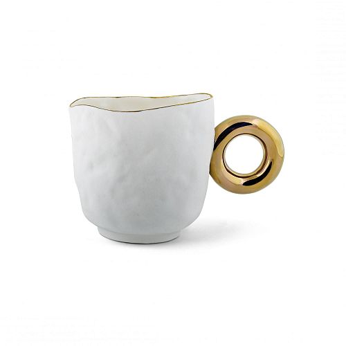 Кружка фарфоровая большая с золотым кольцом RES OBJECTS