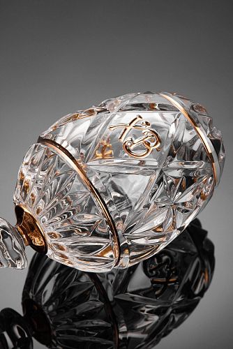Хрустальный сувенир "Пасхальное яйцо" на ножке рисунок "Ромбы" AVDEEV CRYSTAL