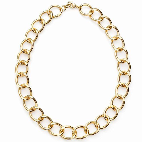 Массивная позолоченная цепь с объемными округлыми звеньями ANNA SKOROKHODOVA ACCESSORIZE / АННА СКОРОХОДОВА. АКСЕССУАРЫ