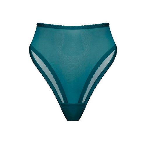 Изумрудные высокие трусы бразильяна "Omut / Омут" из сетки PURPUR INTIMATES / ПУРПУР ИНТИМЭЙТС