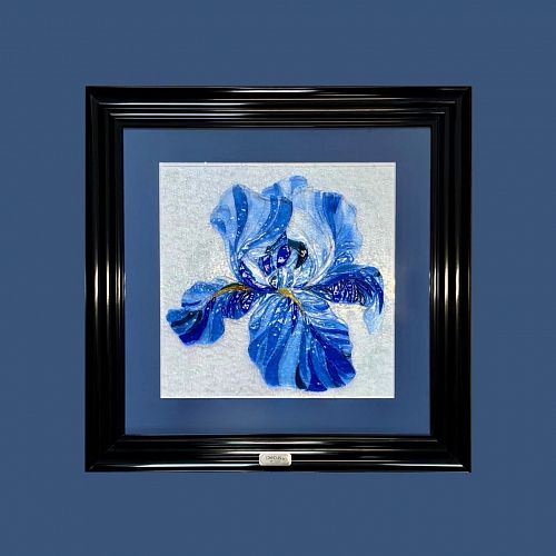 Картина из стекла "Blue iris / Голубой ирис" DECUS / ДЕКУС