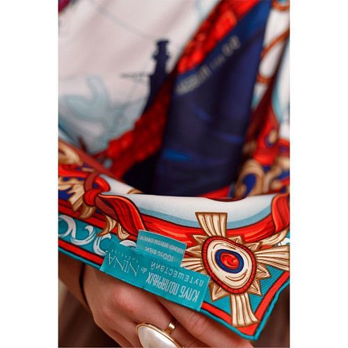 Платок "Северный полюс" шелк РУССКИЕ В МОДЕ ОТ НИНЫ РУЧКИНОЙ