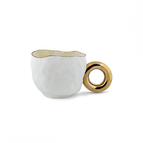 Кружка фарфоровая малая с золотым кольцом RES OBJECTS