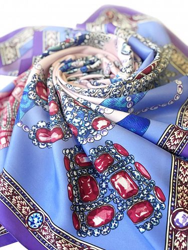 Платок "Драгоценности Екатерины Великой" искусственный шелк РУССКИЕ В МОДЕ ОТ НИНЫ РУЧКИНОЙ
