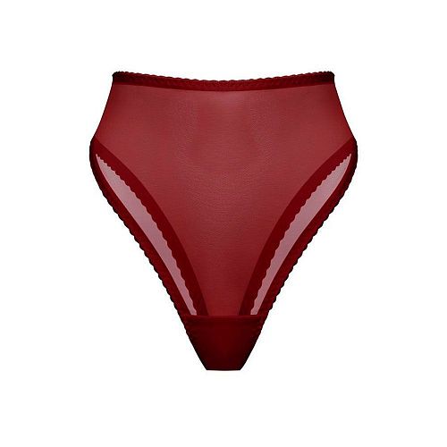 Бордовые высокие трусы бразильяна "Omut / Омут" из сетки PURPUR INTIMATES / ПУРПУР ИНТИМЭЙТС