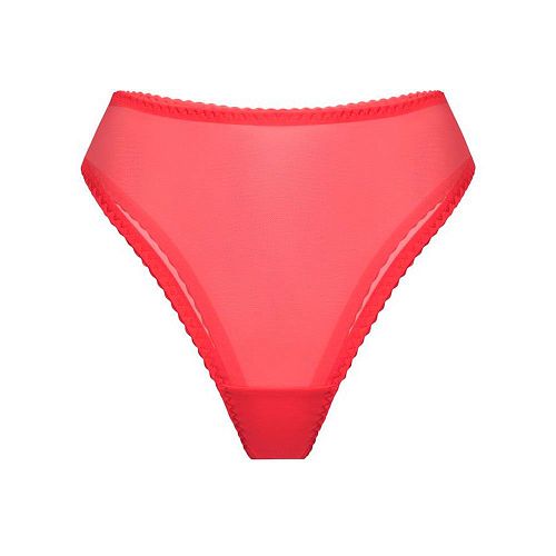 Красные трусы бразильяна "Omut / Омут" из сетки PURPUR INTIMATES / ПУРПУР ИНТИМЭЙТС