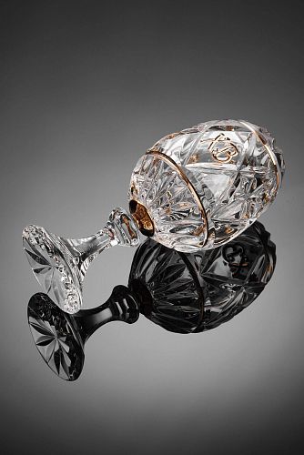 Хрустальный сувенир "Пасхальное яйцо" на ножке рисунок "Ромбы" AVDEEV CRYSTAL