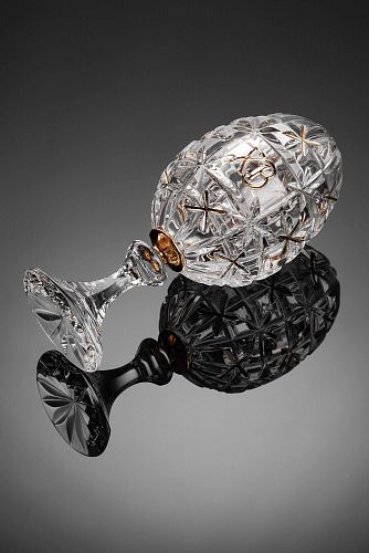 Хрустальный сувенир "Пасхальное яйцо" на ножке рисунок "Сетка" AVDEEV CRYSTAL