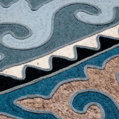 Ковёр шырдак серый/синий YAKA