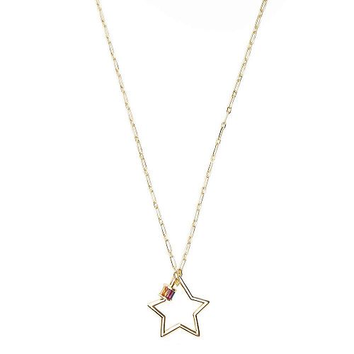 Тонкая золотистая цепочка с подвеской звезда из кристаллов Swarovski ANNA SKOROKHODOVA ACCESSORIZE / АННА СКОРОХОДОВА. АКСЕССУАРЫ